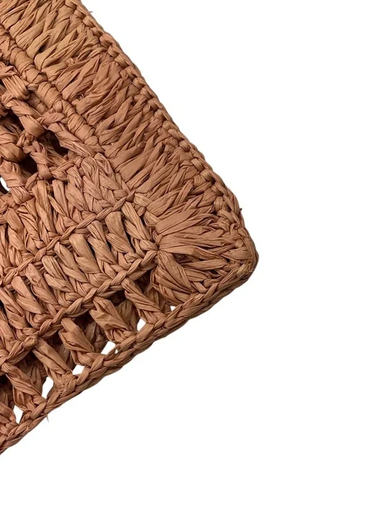 CHLOE SUMMERY BEIGE SUMMER BANANA LOGO RAFFIA CROCHET TOTE BAG - Picture 16 of 16